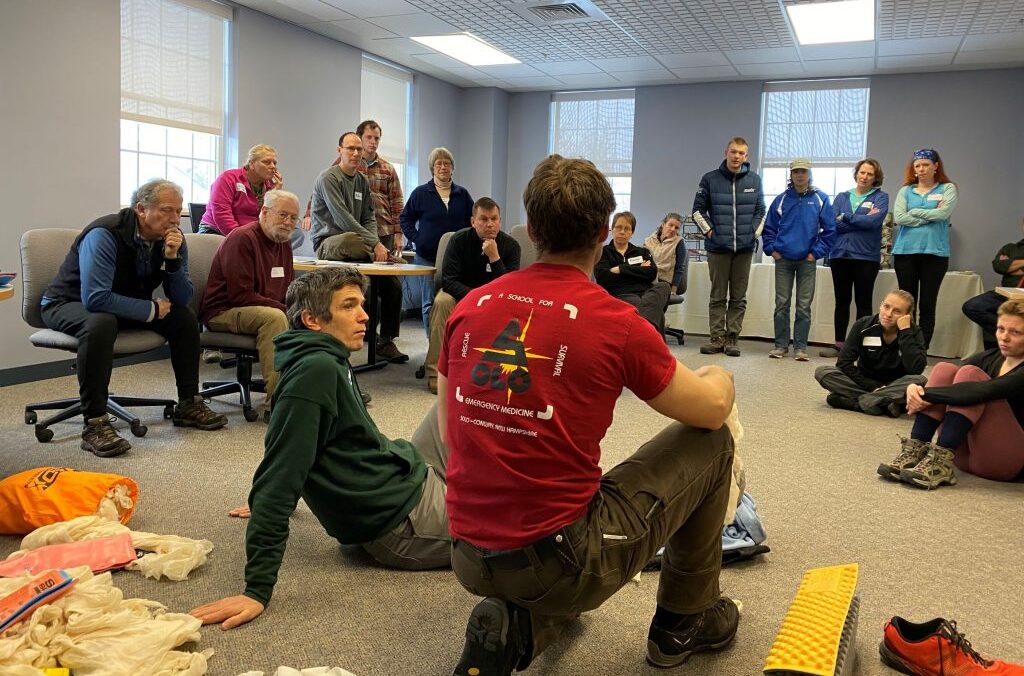 Students are practicing splints.